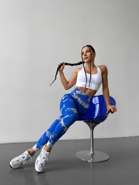 Леггинсы бесшовные женские NeuroN c push-up - синие HZ03 фото